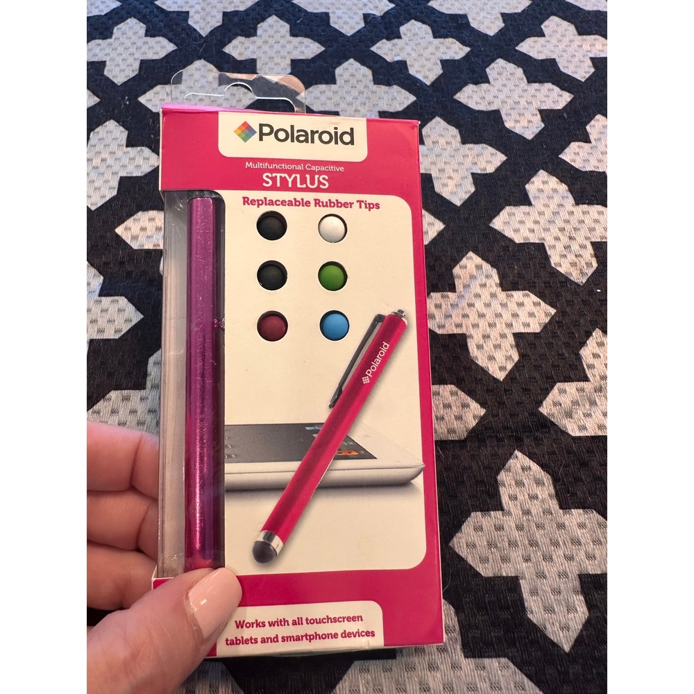 Polaroid Multifunctional Capacitive Stylus Pink with 6 Replaceable Rubber Tips